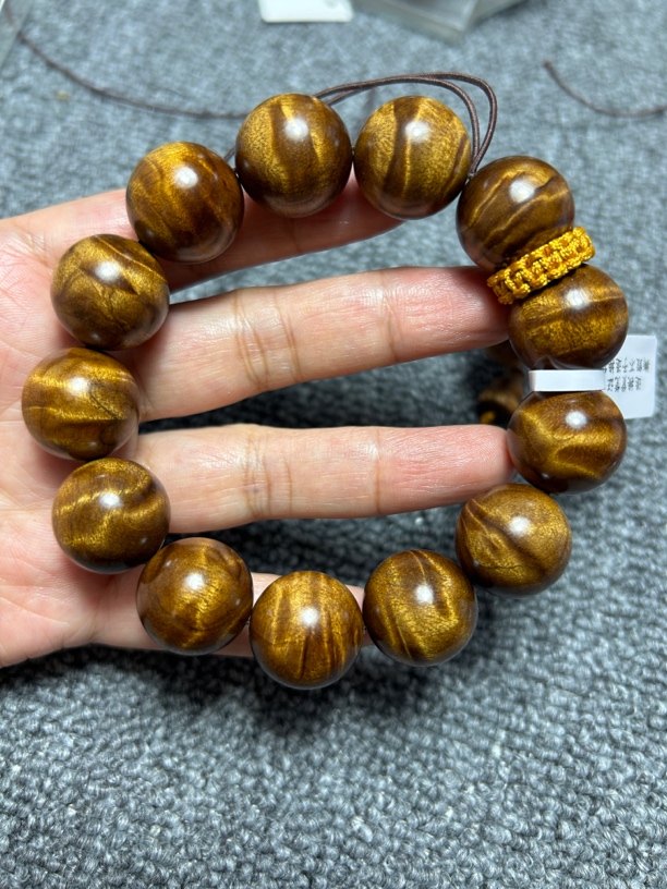 枯木老料1.8闪电纹手串文玩高密度佛珠男女款礼物