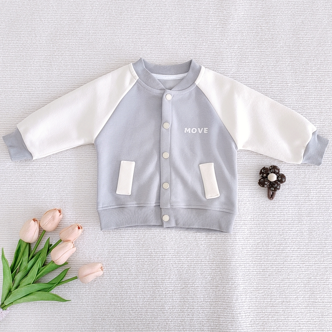 【仔仔】 072  儿童对开棒球服上衣 （不挑花）