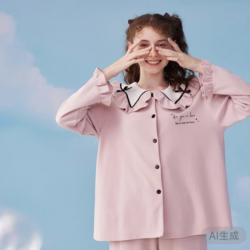 美梦时尚睡衣女春秋季长袖休闲卡通家居服套装多款选择