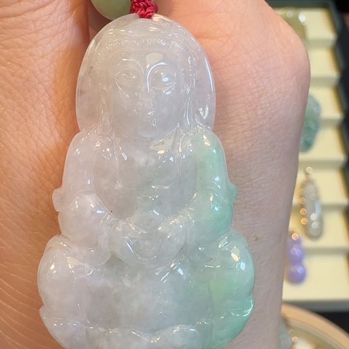 翡翠未镶嵌挂件观音