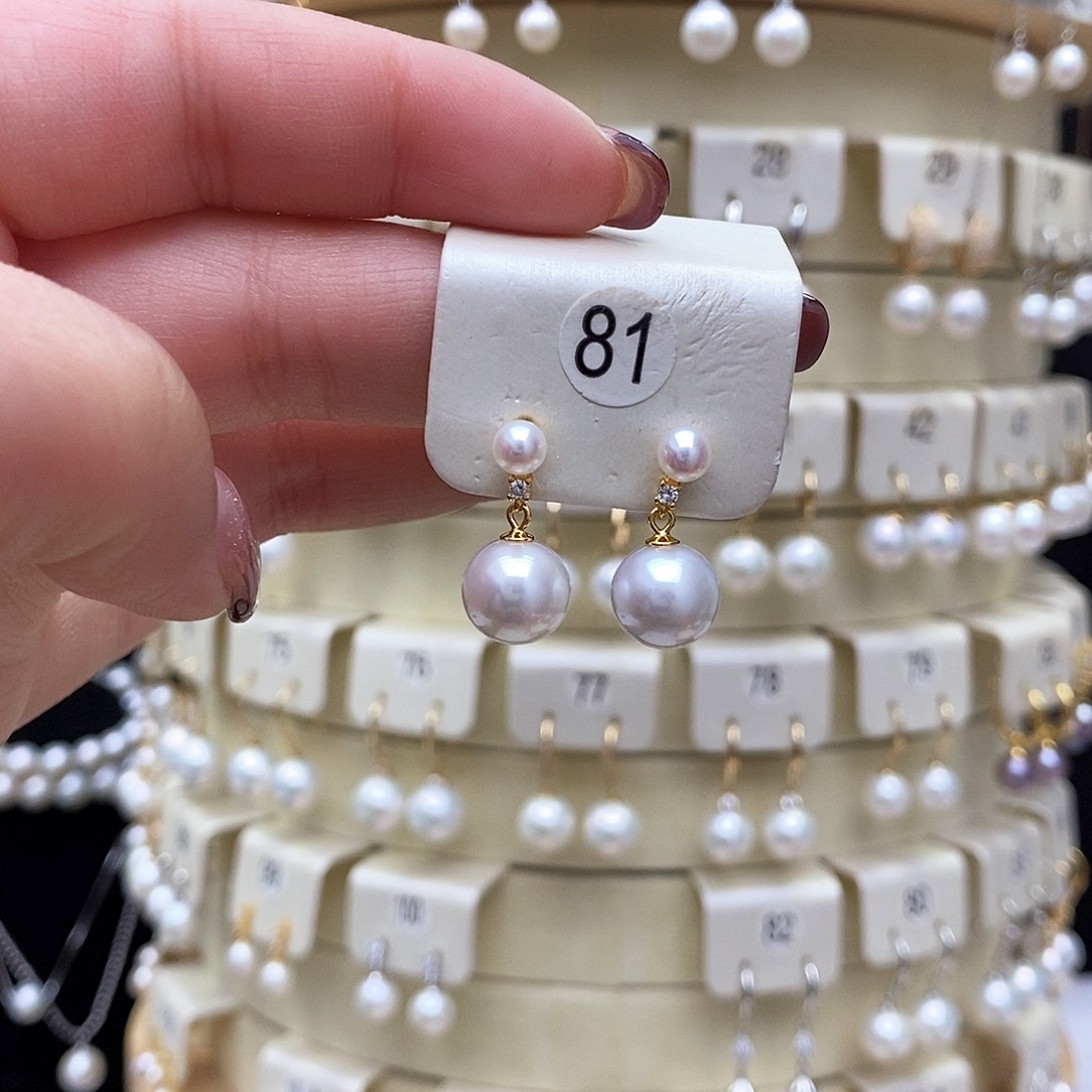 淡水珍珠耳饰银S925镶嵌