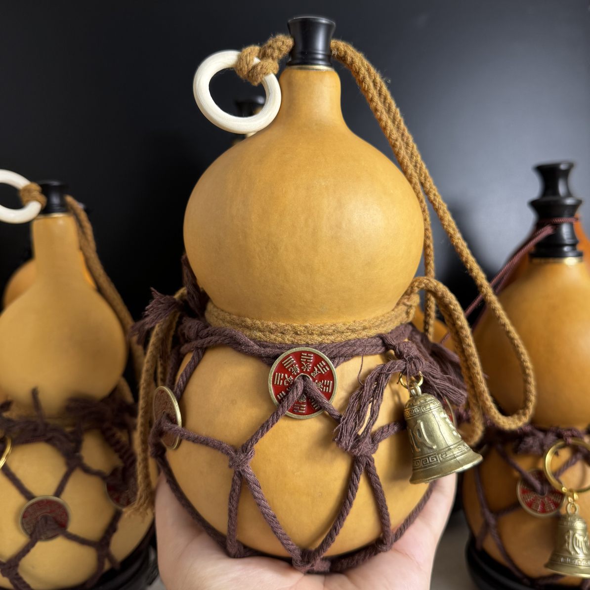 网兜酒葫芦装酒可装酒水纯天然开口防渗随身挂件水杯酒壶古风道具