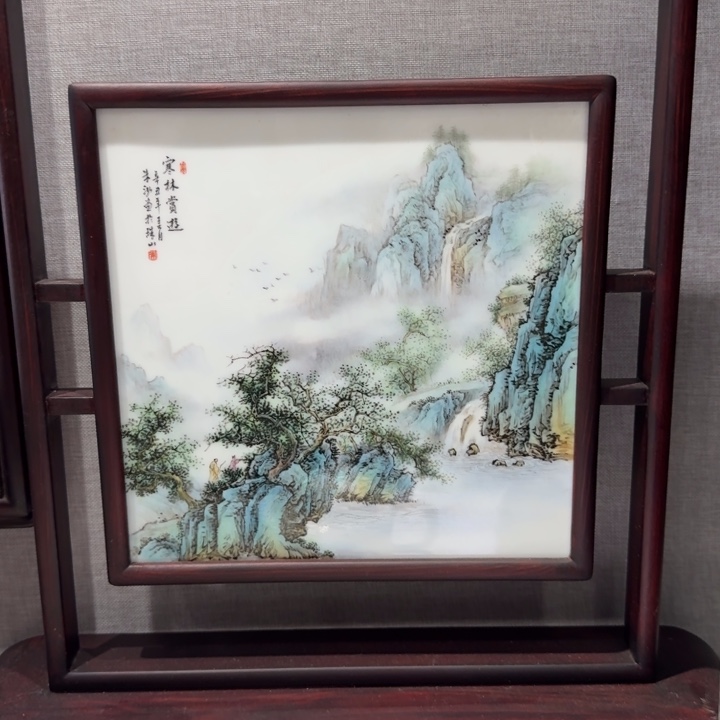 草***士陶瓷朱泓-粉彩瓷板