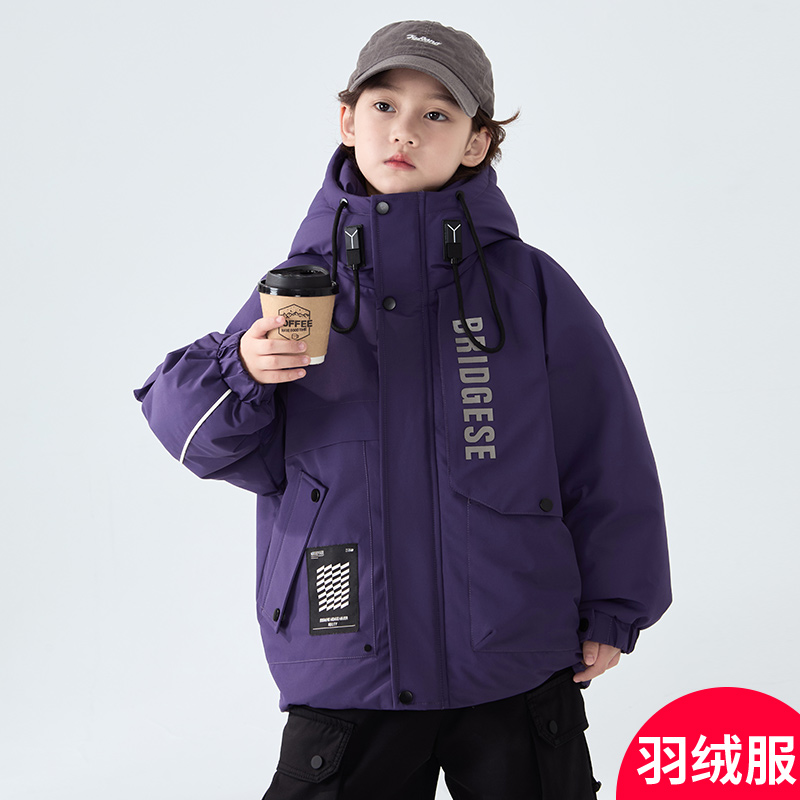 男童冬季羽绒服2024新款外套中大儿童冬款派克服潮DF075