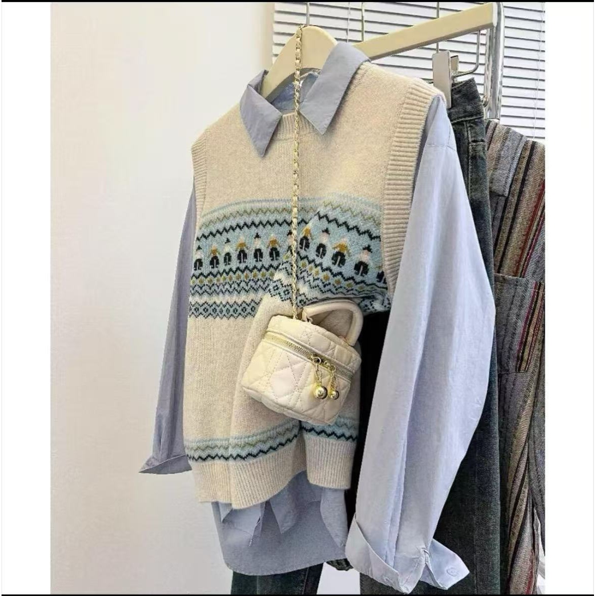 (001-200)小马家韩系宽松百搭毛衣马甲