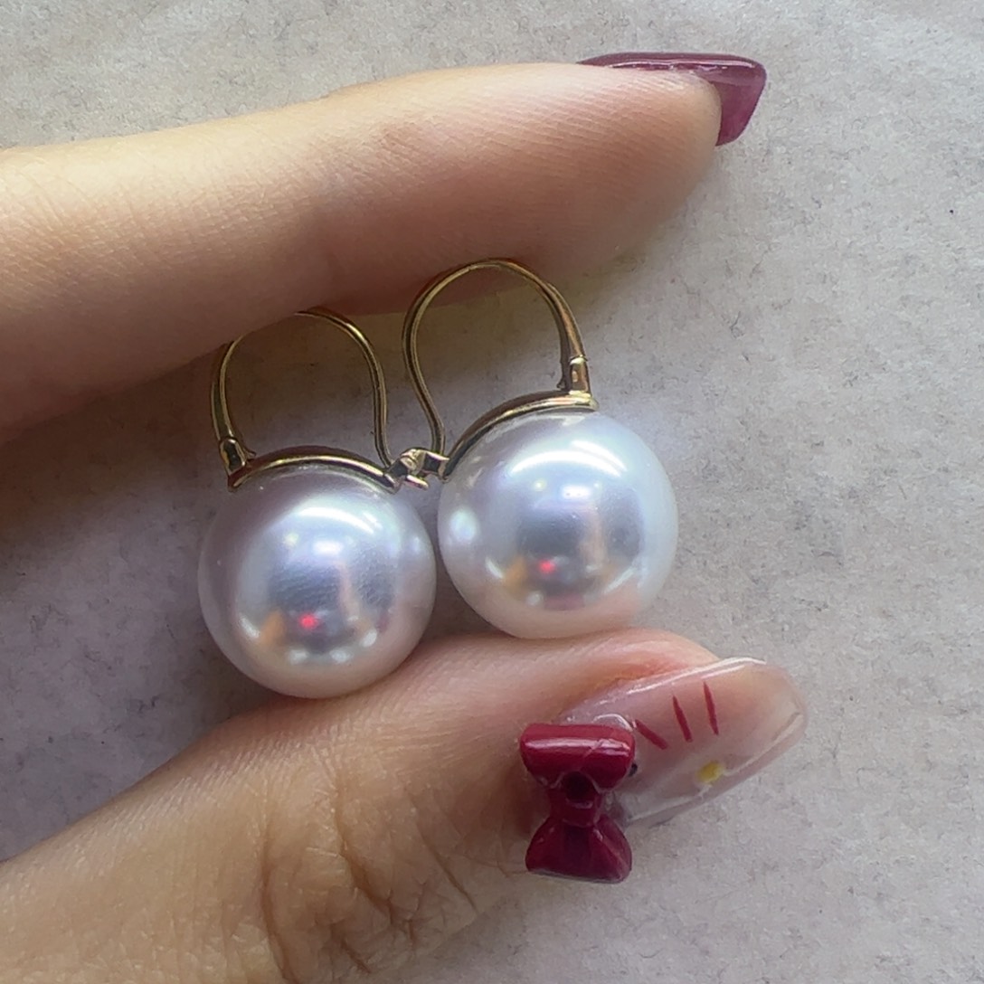 淡水珍珠耳饰18K金镶嵌