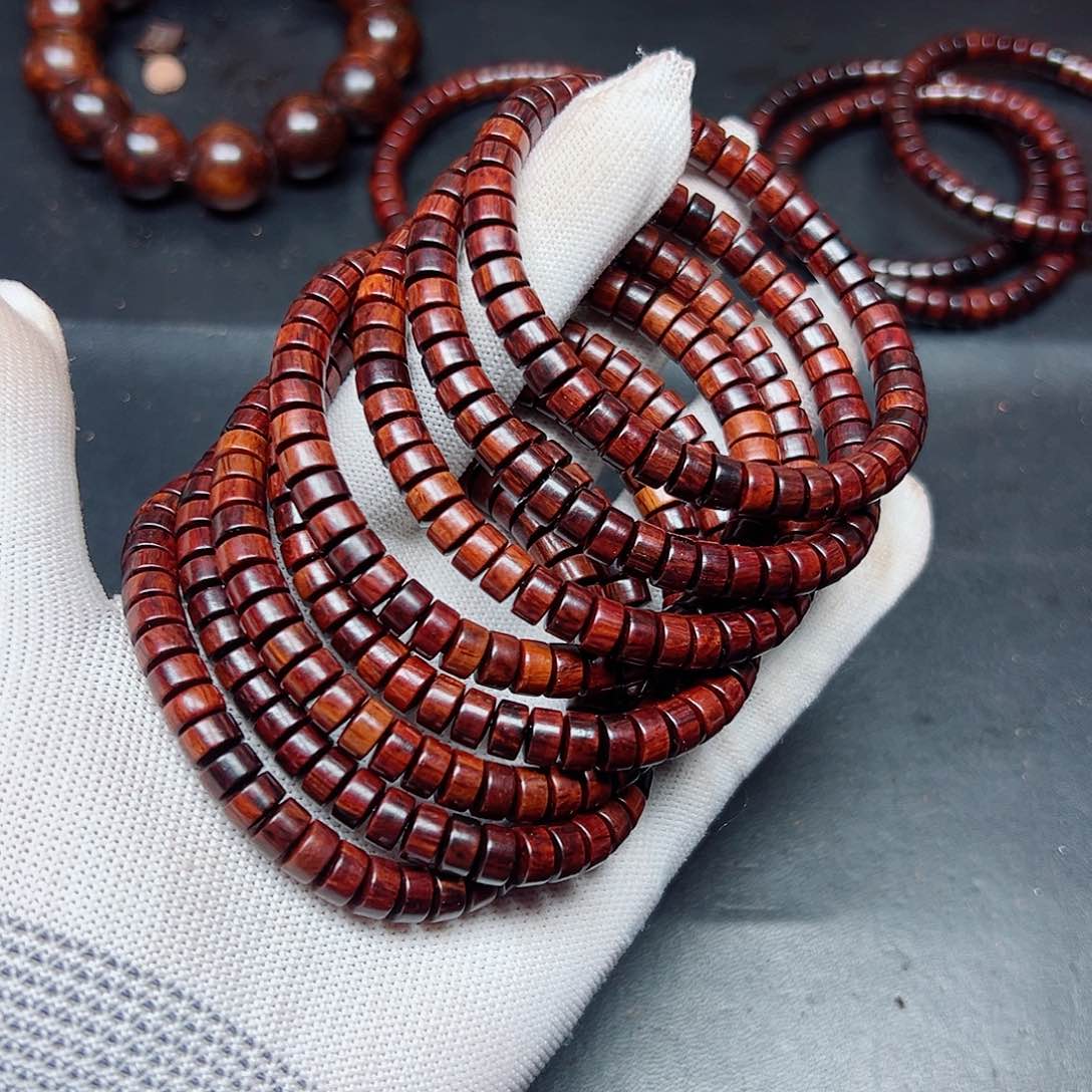 木海南红降4-7片片珠39.9