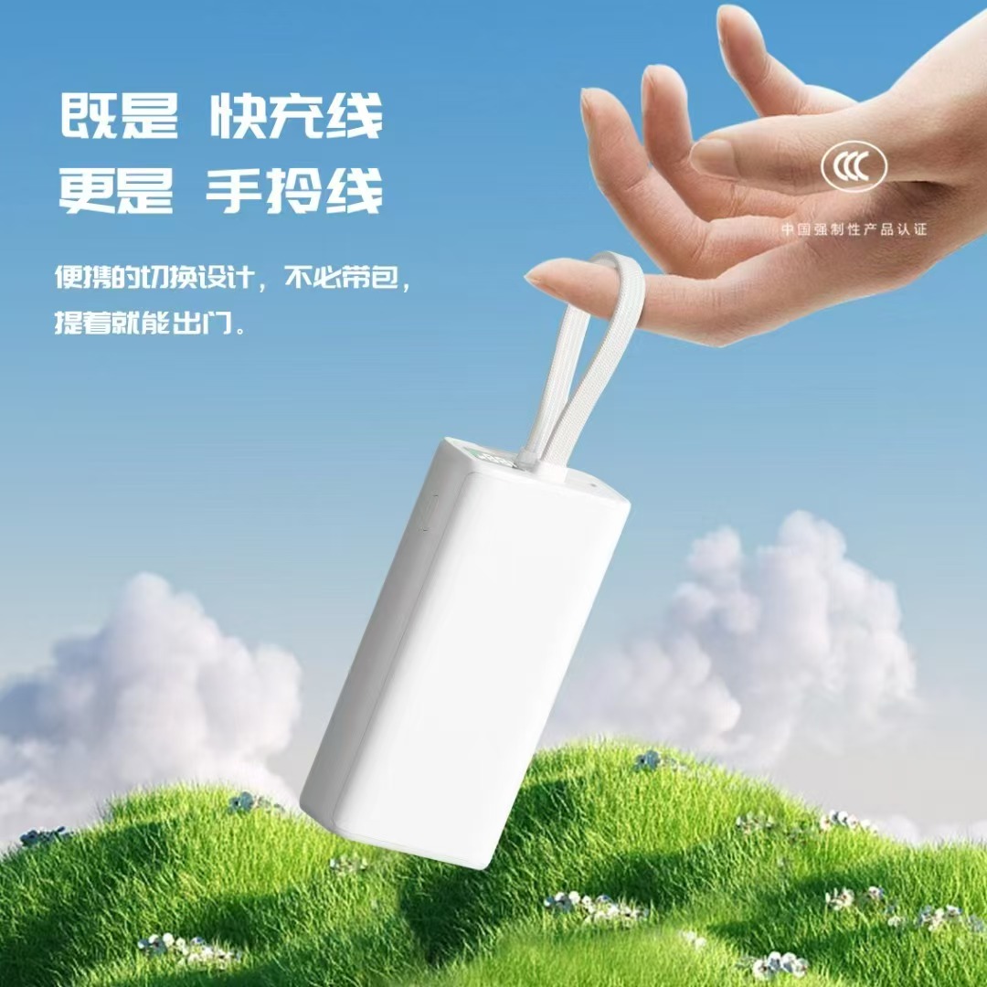 【国标3C认证】郭豪小方糖一万毫安自带线双向快充充电宝小巧Z117