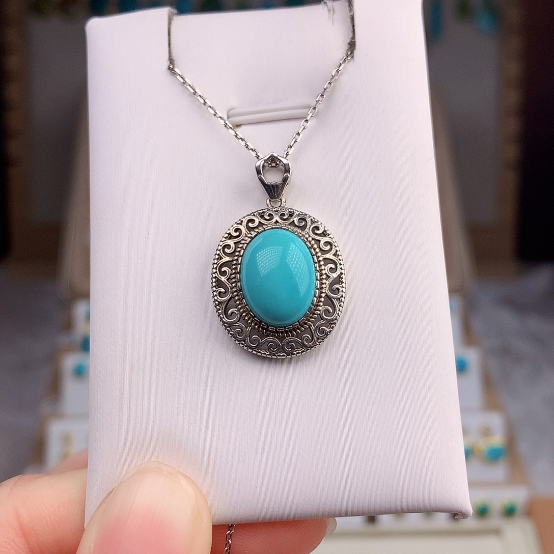 绿松石戒指银S925镶嵌