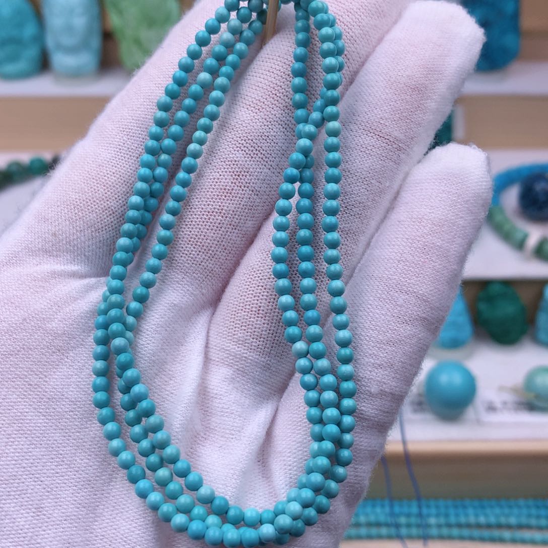 未镶嵌绿松石珠宝奇石2.7mm