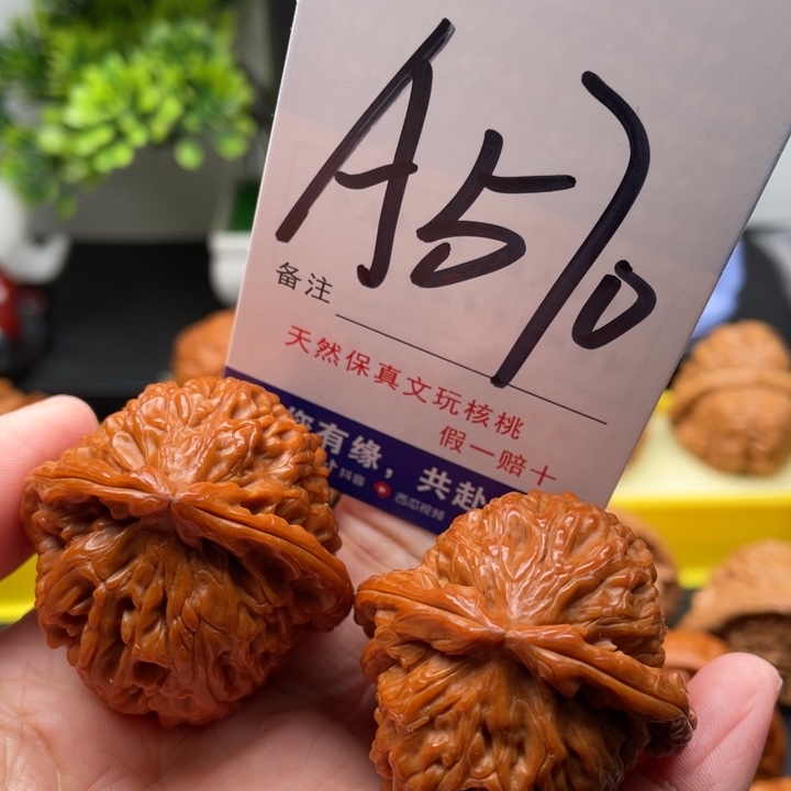 桃核把件文玩核桃白狮子39