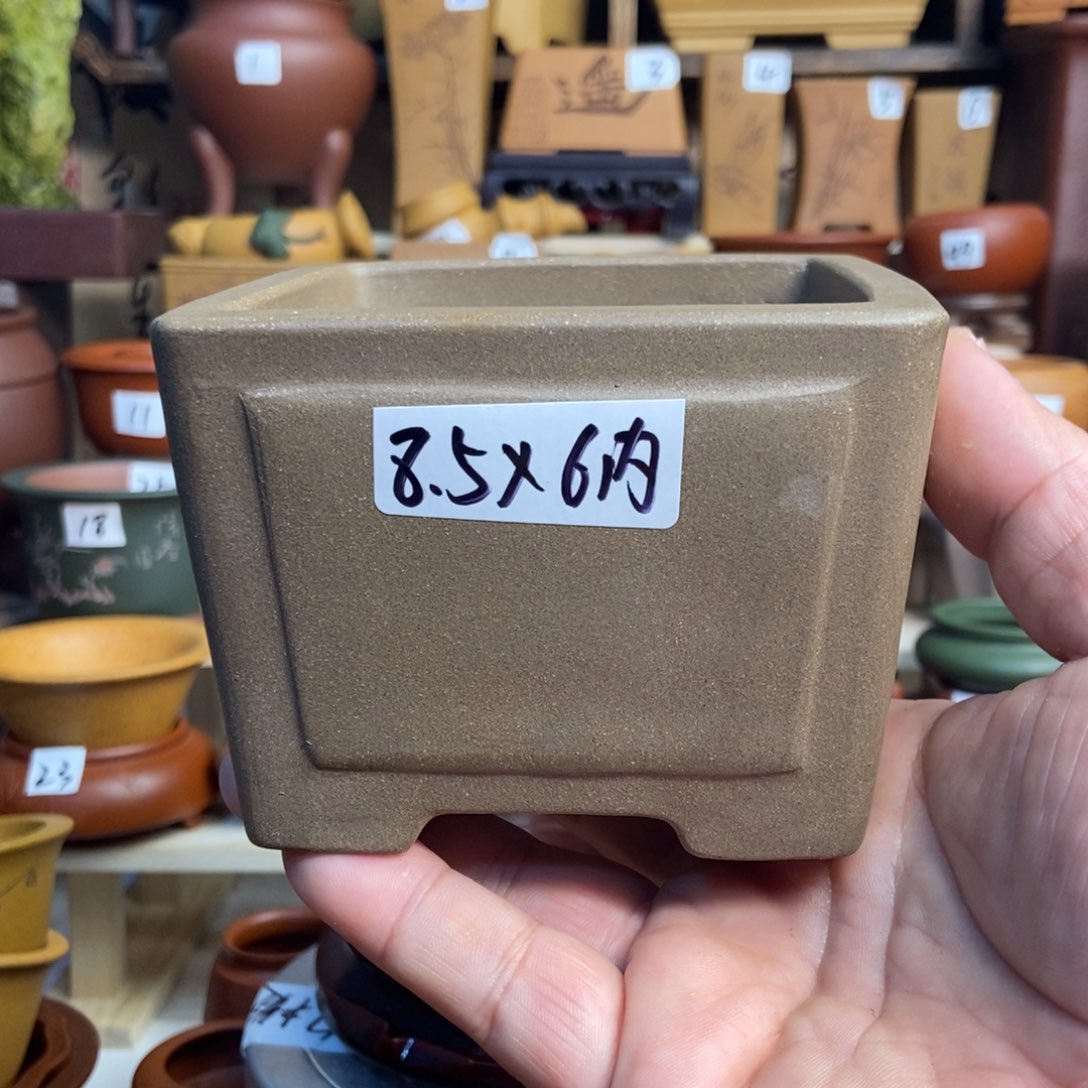 紫砂花盆孙伟，内口经尺寸8.5×6