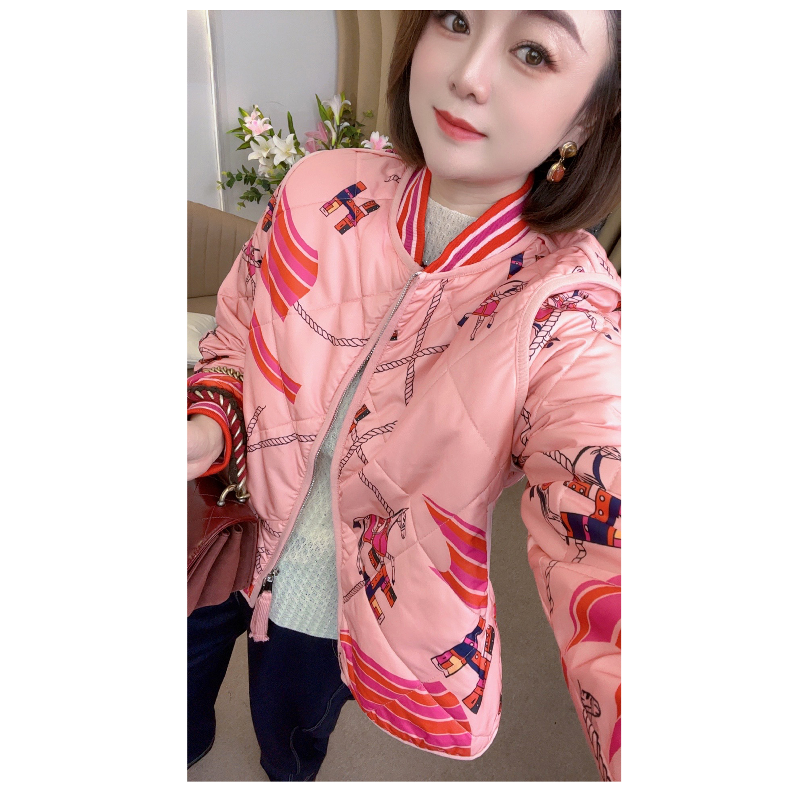 【DJ轻奢】欧货H小香风棉服秋冬爆款高级感韩版百搭显瘦休闲短外套