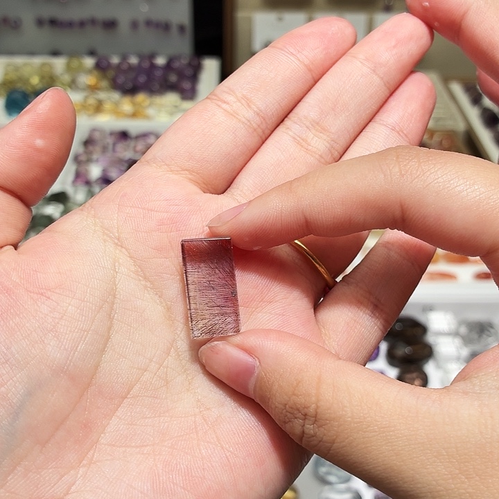 吊坠(不含链)水晶未镶嵌紫超七 长方形 打孔定制不退换