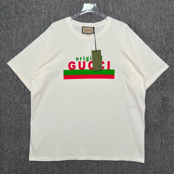 未使用 GUCCI/古驰 Gucci 织带印花圆领短袖/XXL码/全新/13655