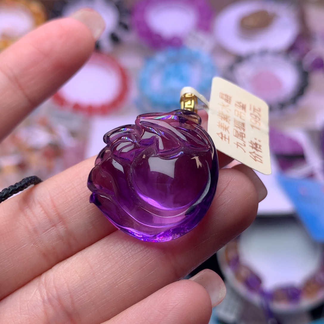 未镶嵌颈饰紫晶若**长吊坠