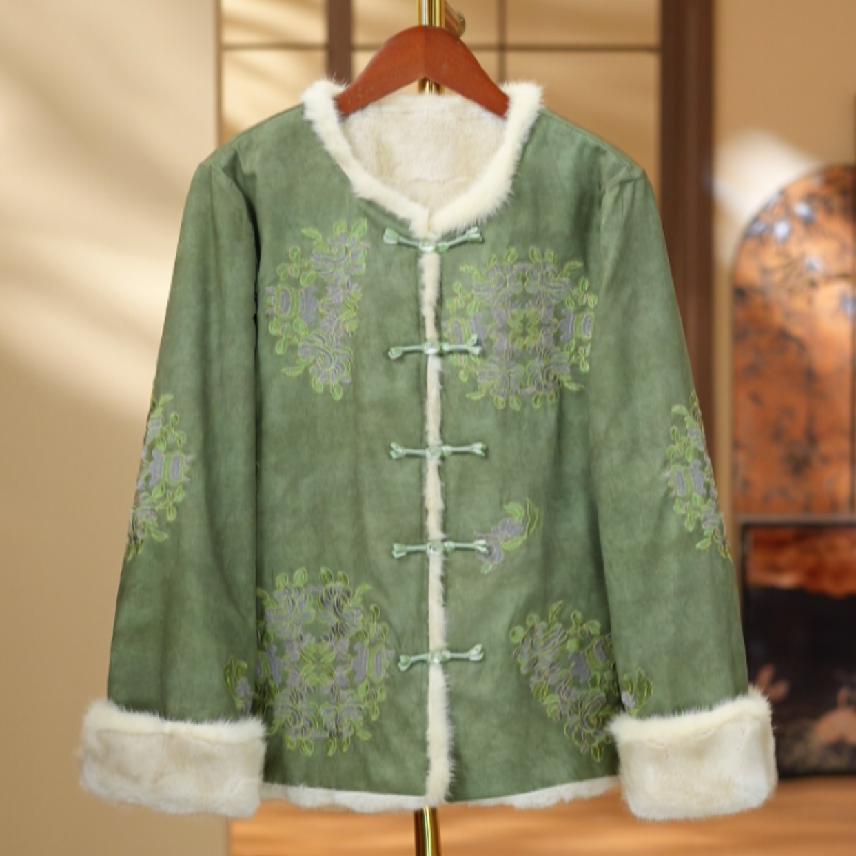 《青玉案-双面穿》2025新中式国风刺绣女士长袖外套