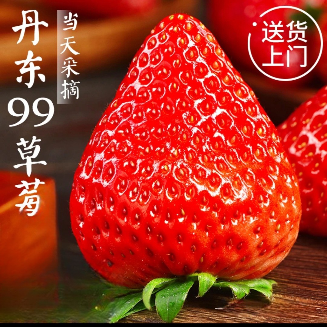 丹东九九草莓5排4.5斤左右99草莓中国大陆