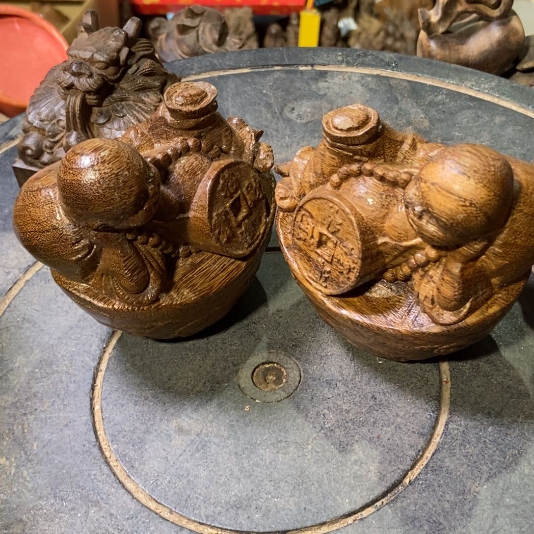 南***居木成品瑕疵摆件放漏