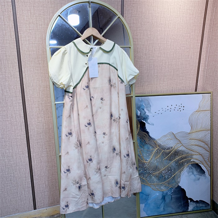 HH055杏色孕妇连衣裙110-150