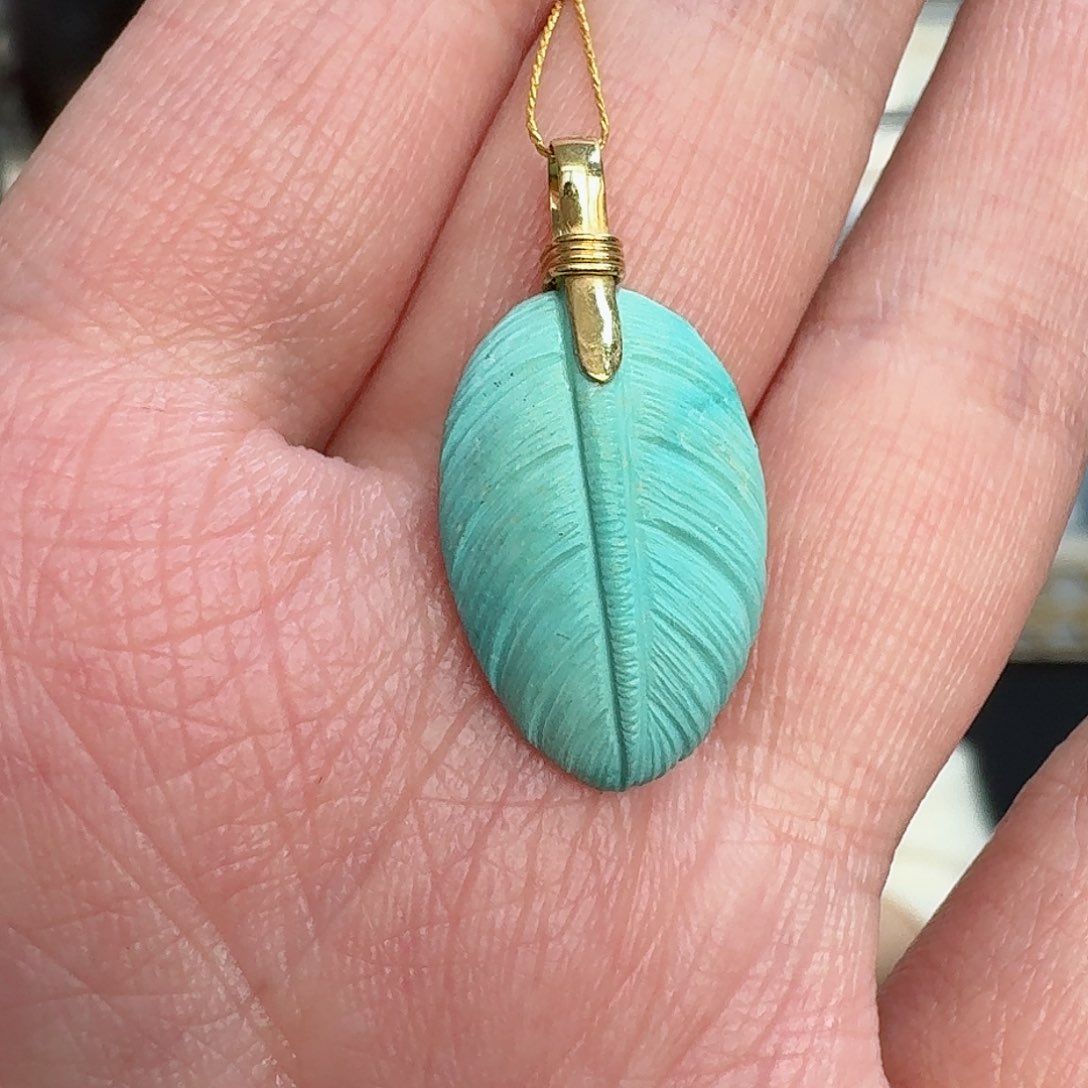 绿松石珠宝奇石18K金镶嵌