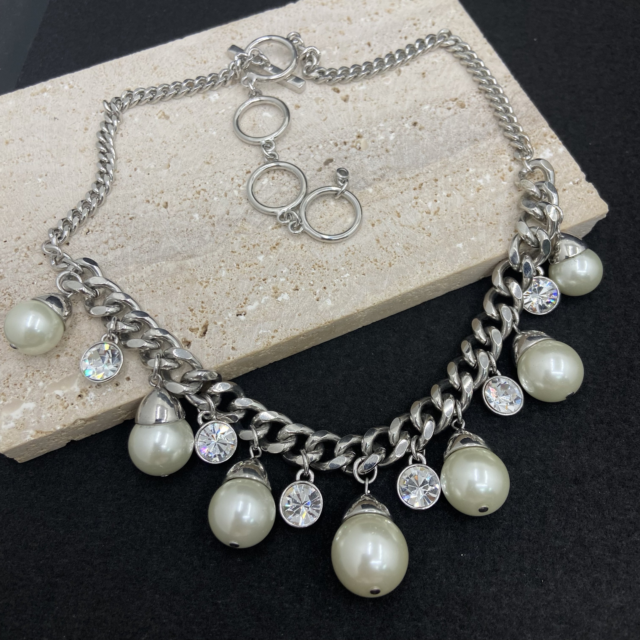 合金仿水晶项链 【Liz璇子】G家莱茵石流苏项链H44399无鉴赏期