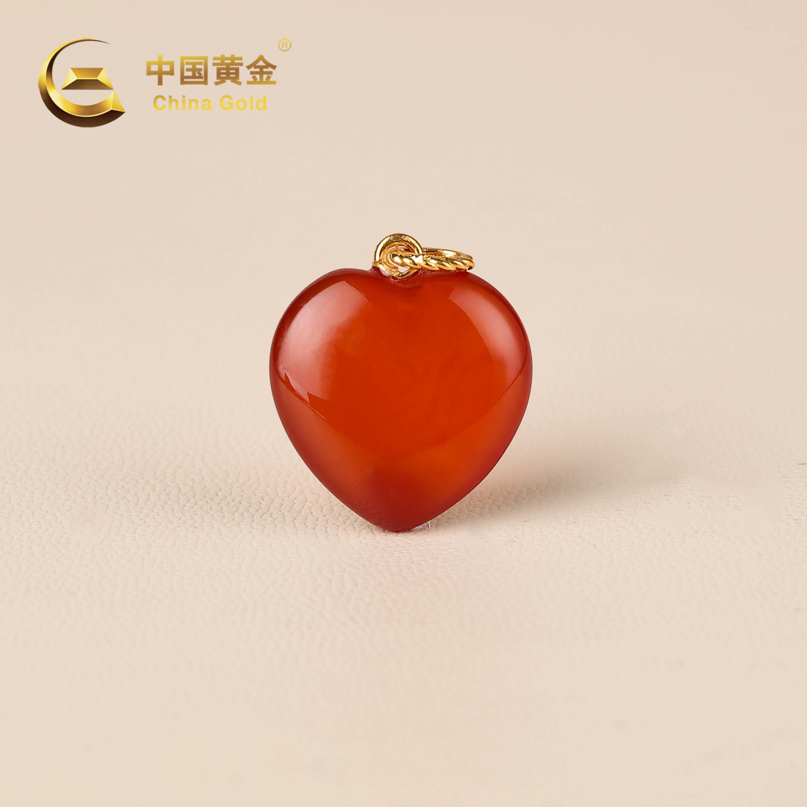  【中国黄金】隽心 | 玛瑙 | 吊坠*18K金镶嵌-D11954-Y