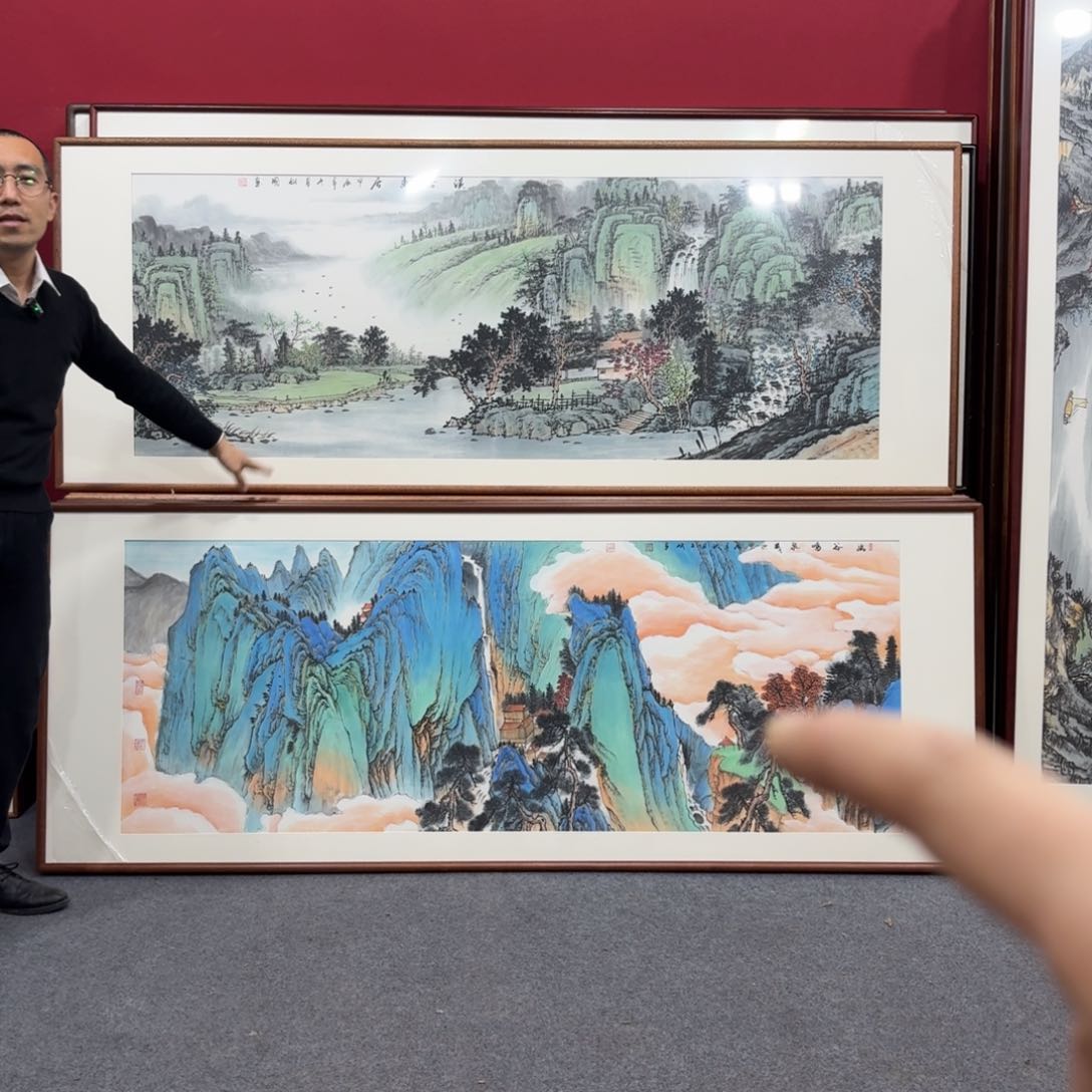 国画带框绘画210/80尺寸