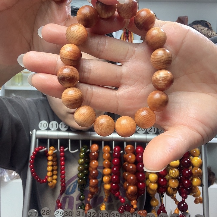 松木原生态琥珀木手串1.5男款