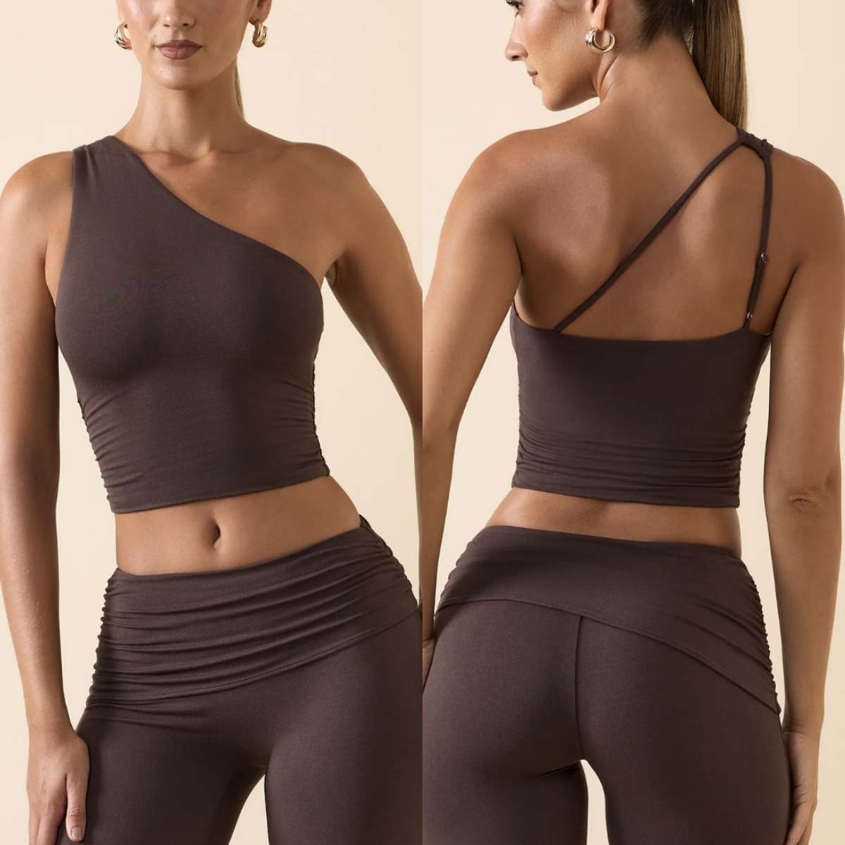 RGNANA斜肩美背瑜伽文胸裸感运动内衣调节肩带跑步健身背心上衣女