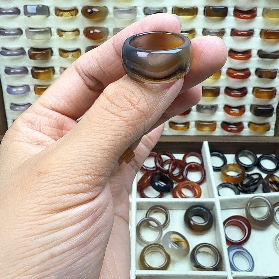 玛瑙/玉髓戒圈未镶嵌19圈福利