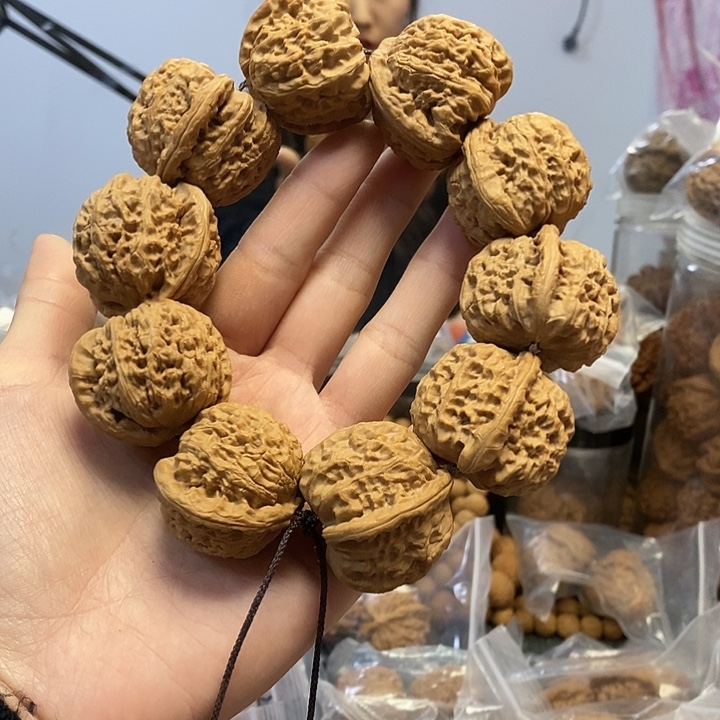 把件文玩核桃36白狮子手持