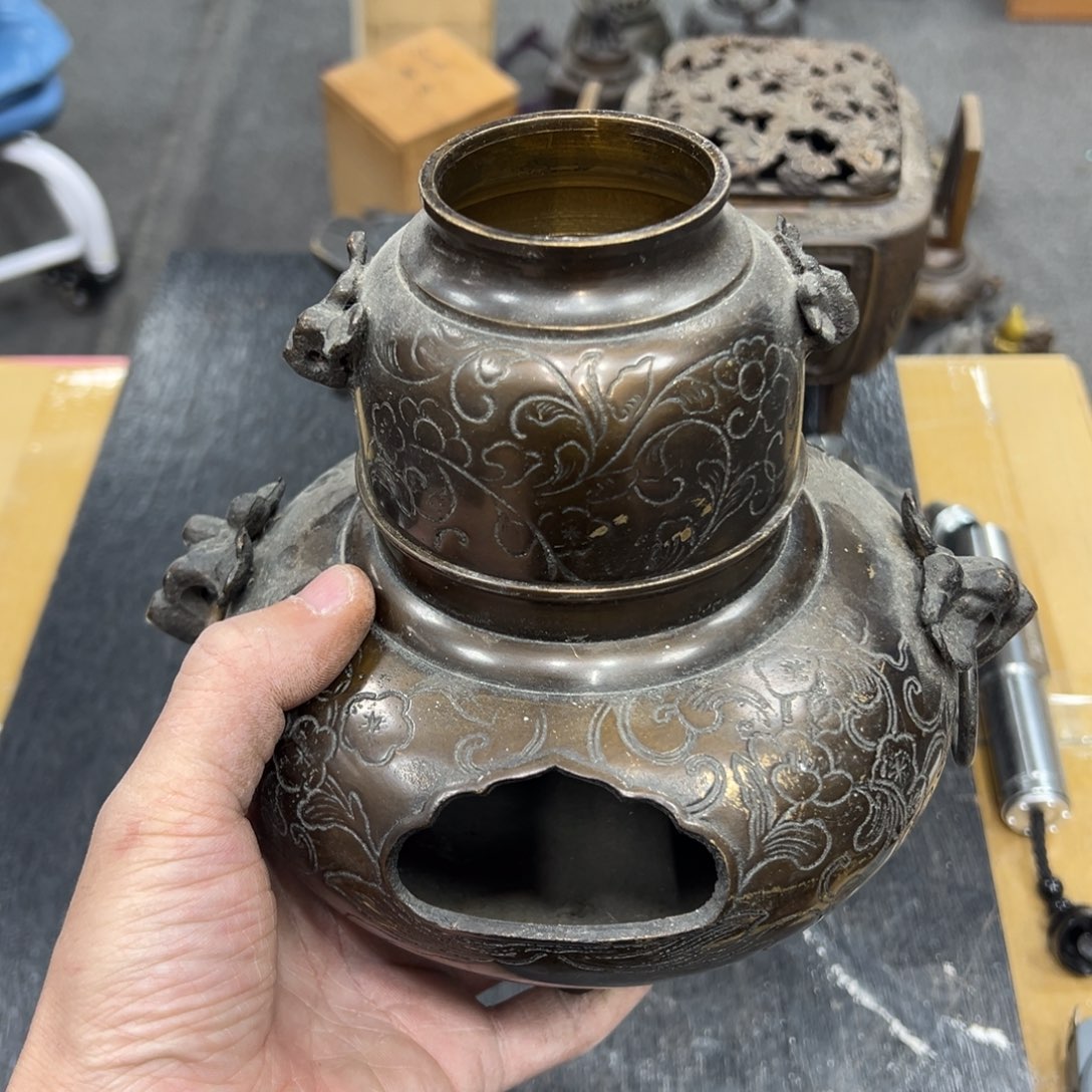 晚***人铜中古工艺品摆件