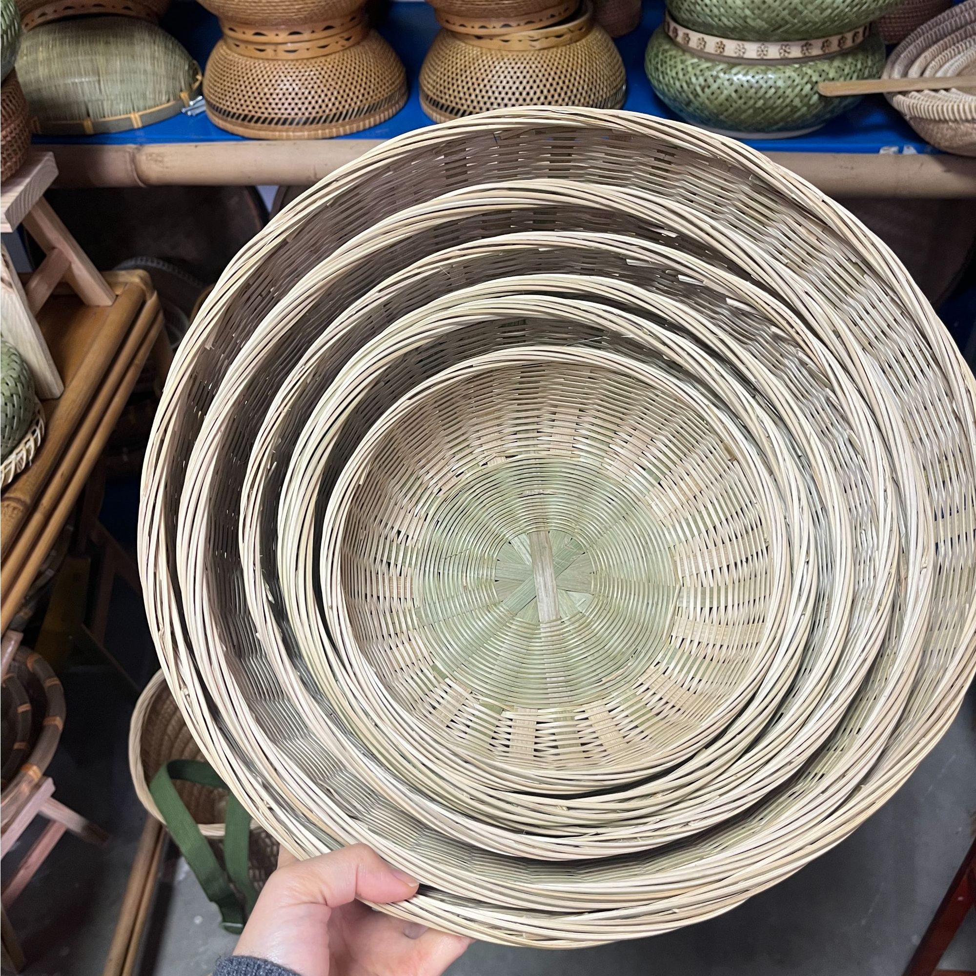 手工竹编碗形六件套