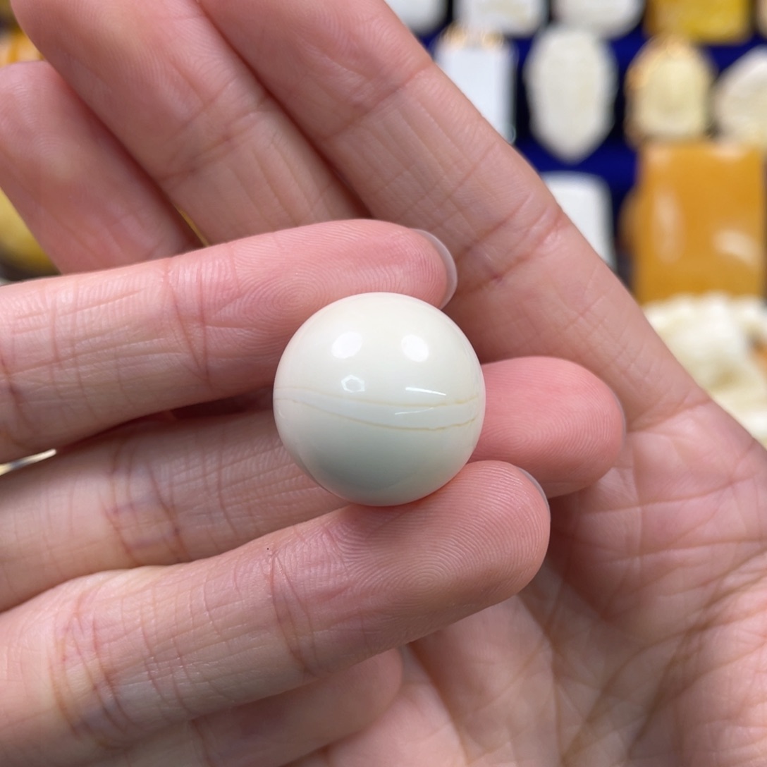 蜜蜡裸石未镶嵌琥珀蜜蜡珠子卡18.4mm