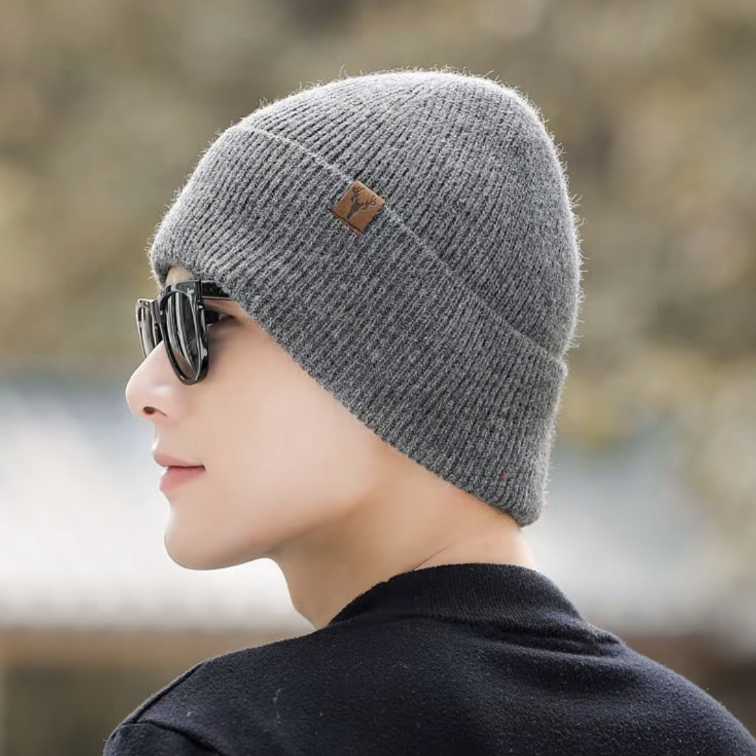套头帽子男冬季保暖帽秋冬防风护耳帽加厚针织毛线帽韩版骑行潮帽
