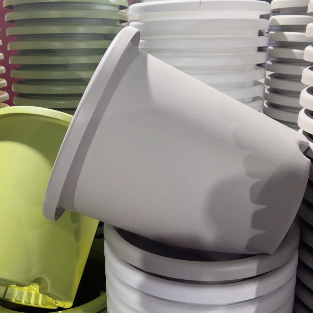 树脂四季盆7#无拖灰白3