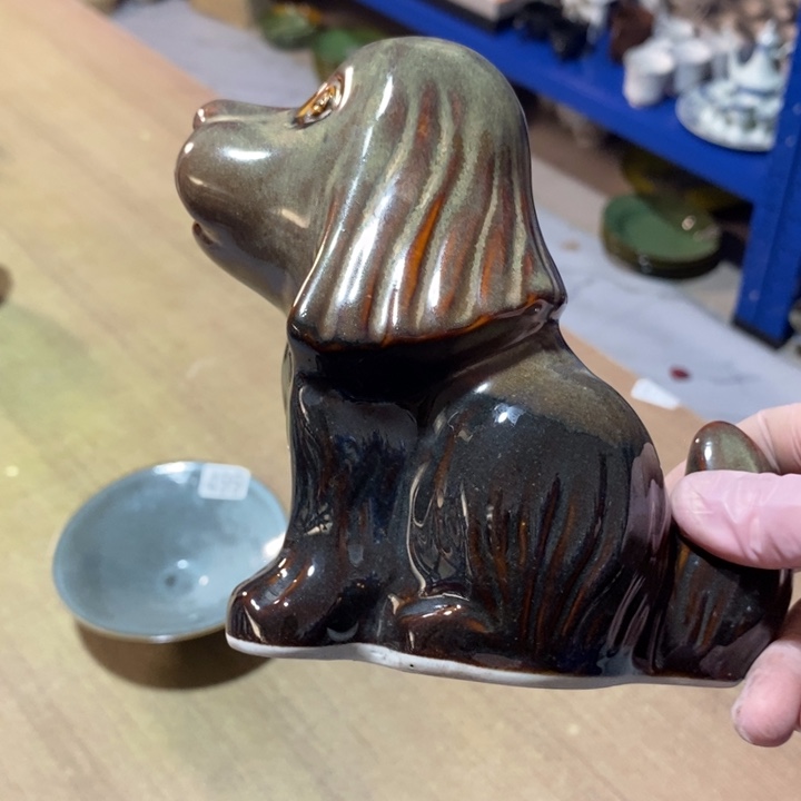 瓷片七厂窑变旺财狗狗