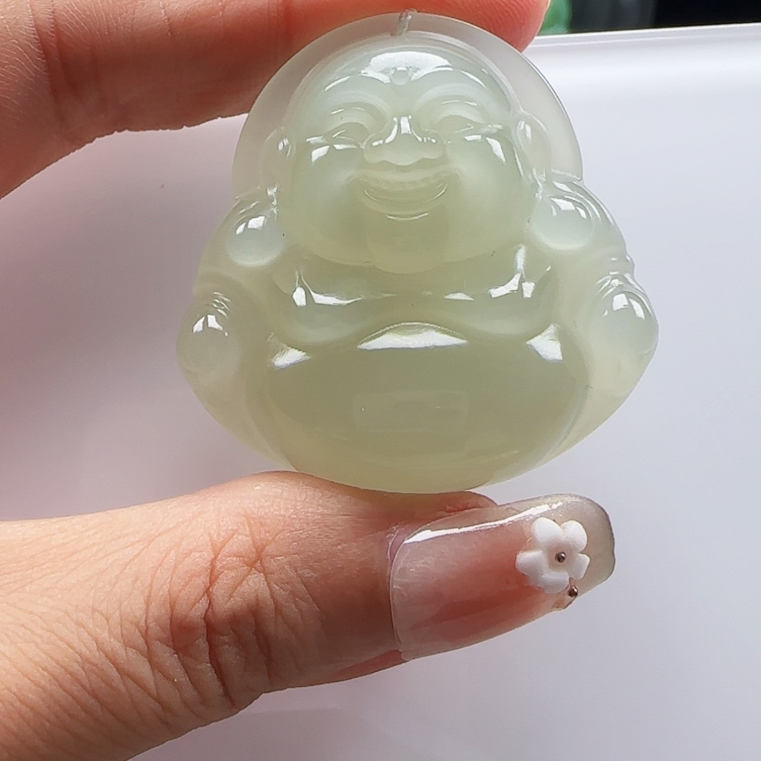 和田玉足金镶嵌颈饰40