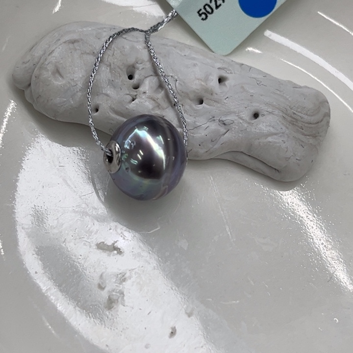 银S925镶嵌吊坠(不含链)海水珍珠12-13