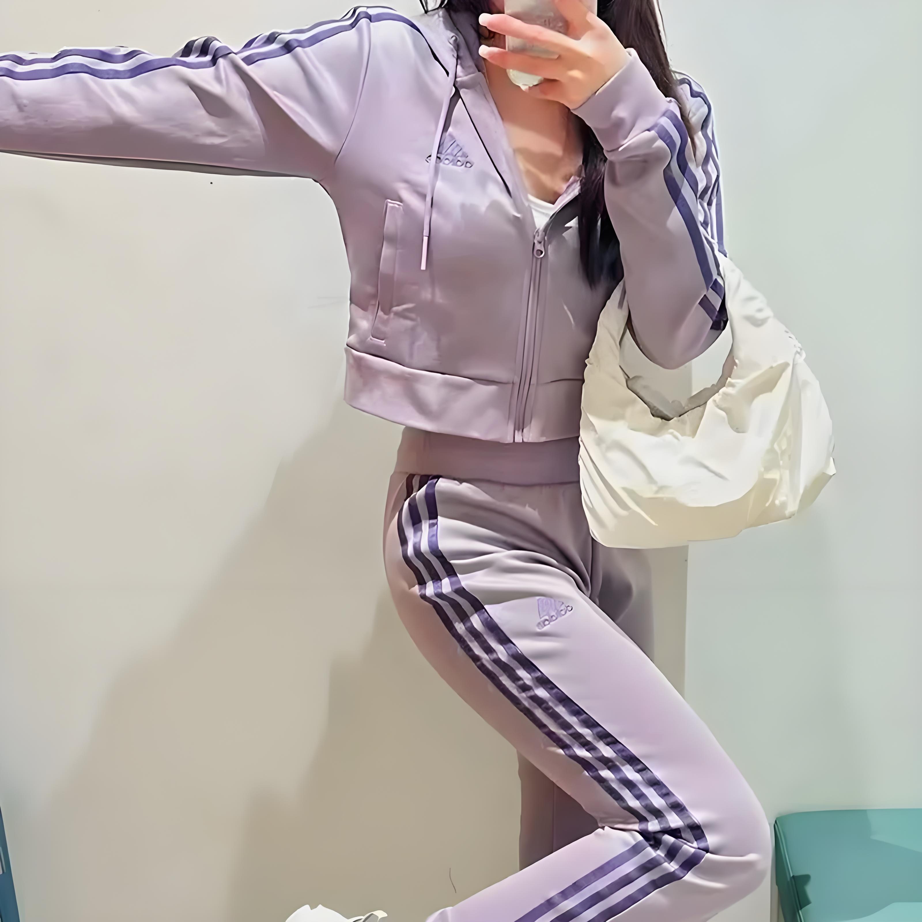 「两件套」Adidas阿迪达斯正品春秋女款时尚百搭舒适休闲套装IS0914