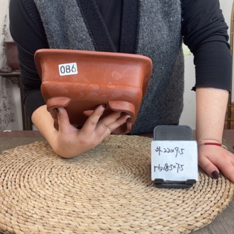 紫砂花盆清水扁方086