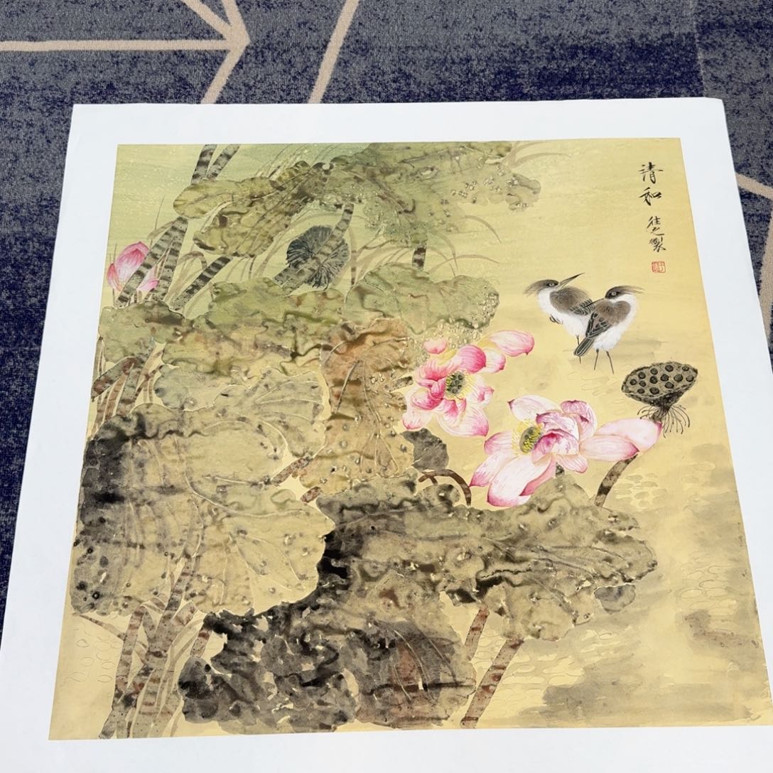 国画国画作品山水花鸟纯手绘