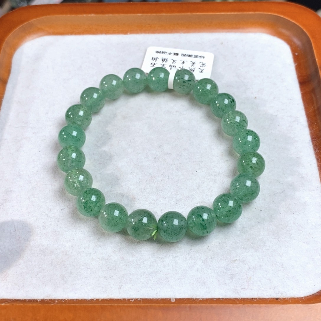 【闪购商品】水晶手链未镶嵌绿草莓晶9.7mm