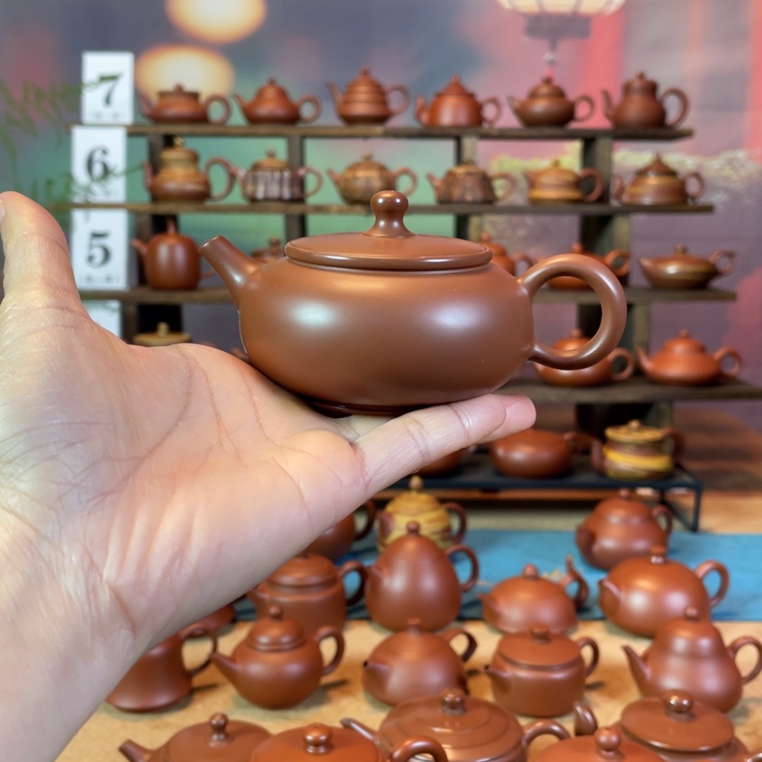 茶壶紫砂摩*哥潮州手工手拉朱泥广源壶