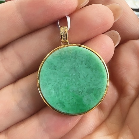 翡翠银S925镶嵌吊坠(不含链)