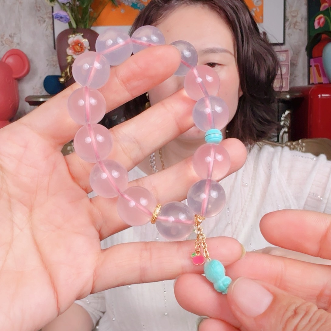 水晶手串18K金镶嵌手串