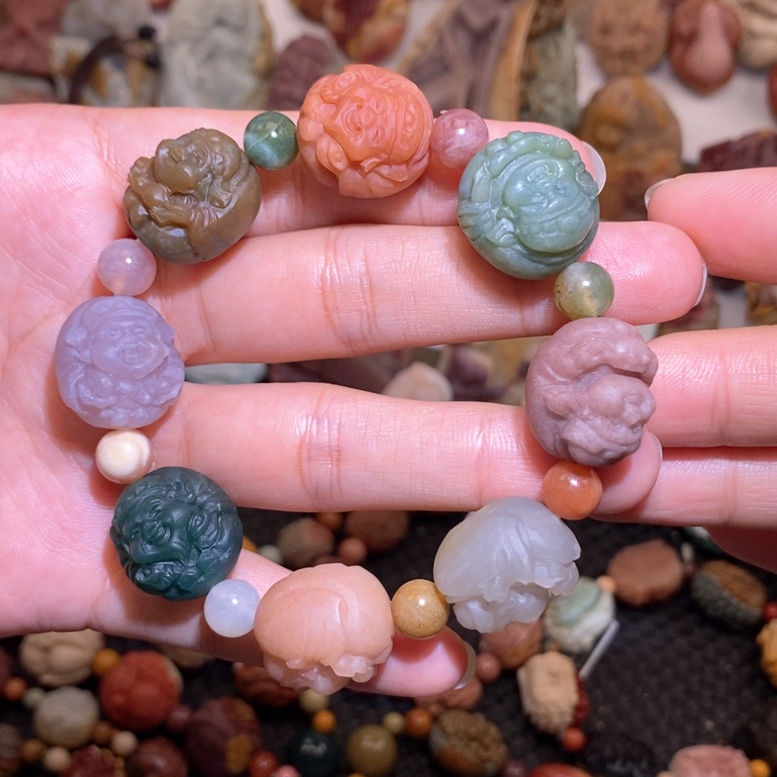 石英质玉（阿拉善玉）手链未镶嵌