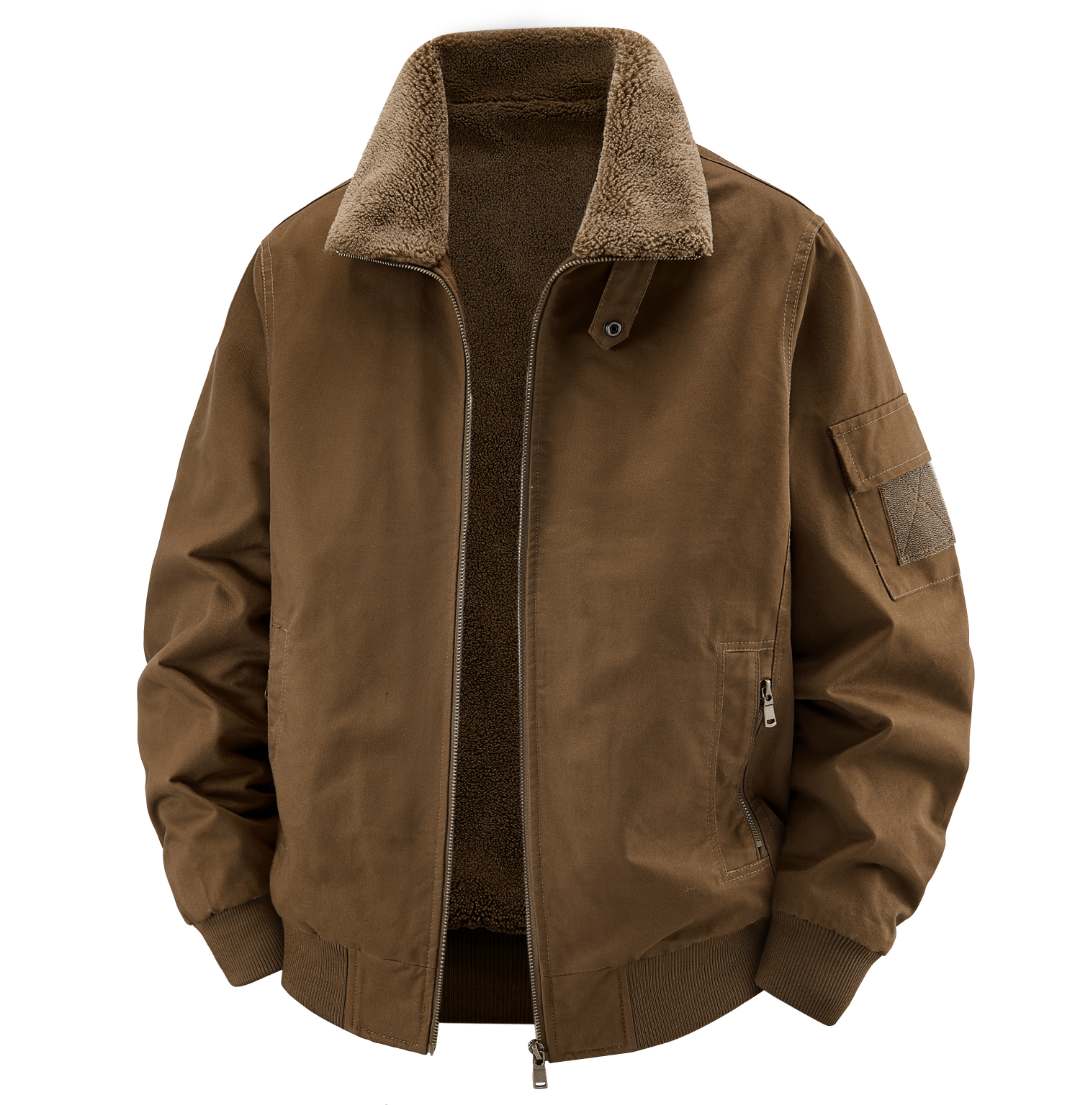 加绒保暖夹克外套男士多口袋户外纯棉加厚御寒飞行服棉服外衣秋冬
