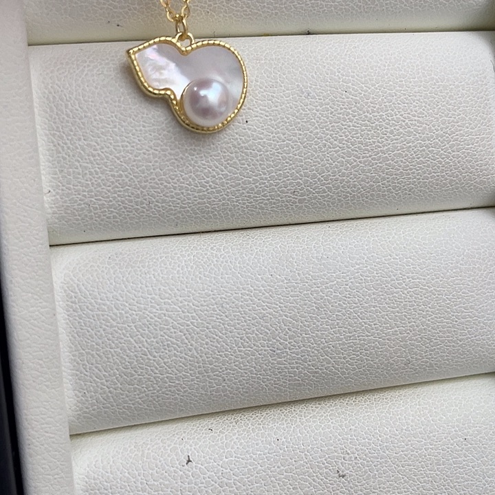 淡水珍珠银S925镶嵌颈饰